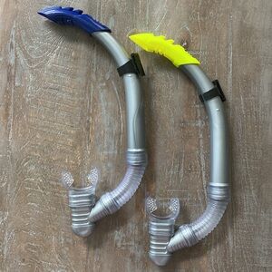 Snorkel Tube for Snorkeling with Silicone Mouthpiece - Set of 2